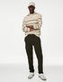 Marks & Spencer "Cotton Blend Striped Half Zip Jumper"